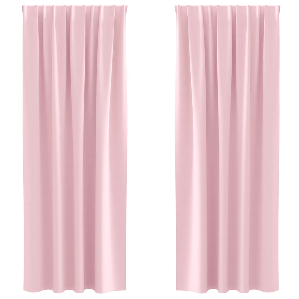 Vorhänge mit Vorhängen 2 pcs Baby Pink Polyester
