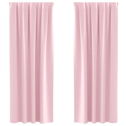 Vorhänge mit Vorhängen 2 pcs Baby Pink Polyester