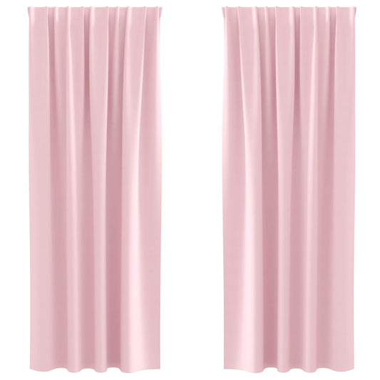 Vorhänge mit Vorhängen 2 pcs Baby Pink Polyester