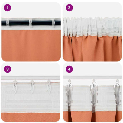 Vorhänge mit Vorhängen 2 pcs Terrakotta Polyester