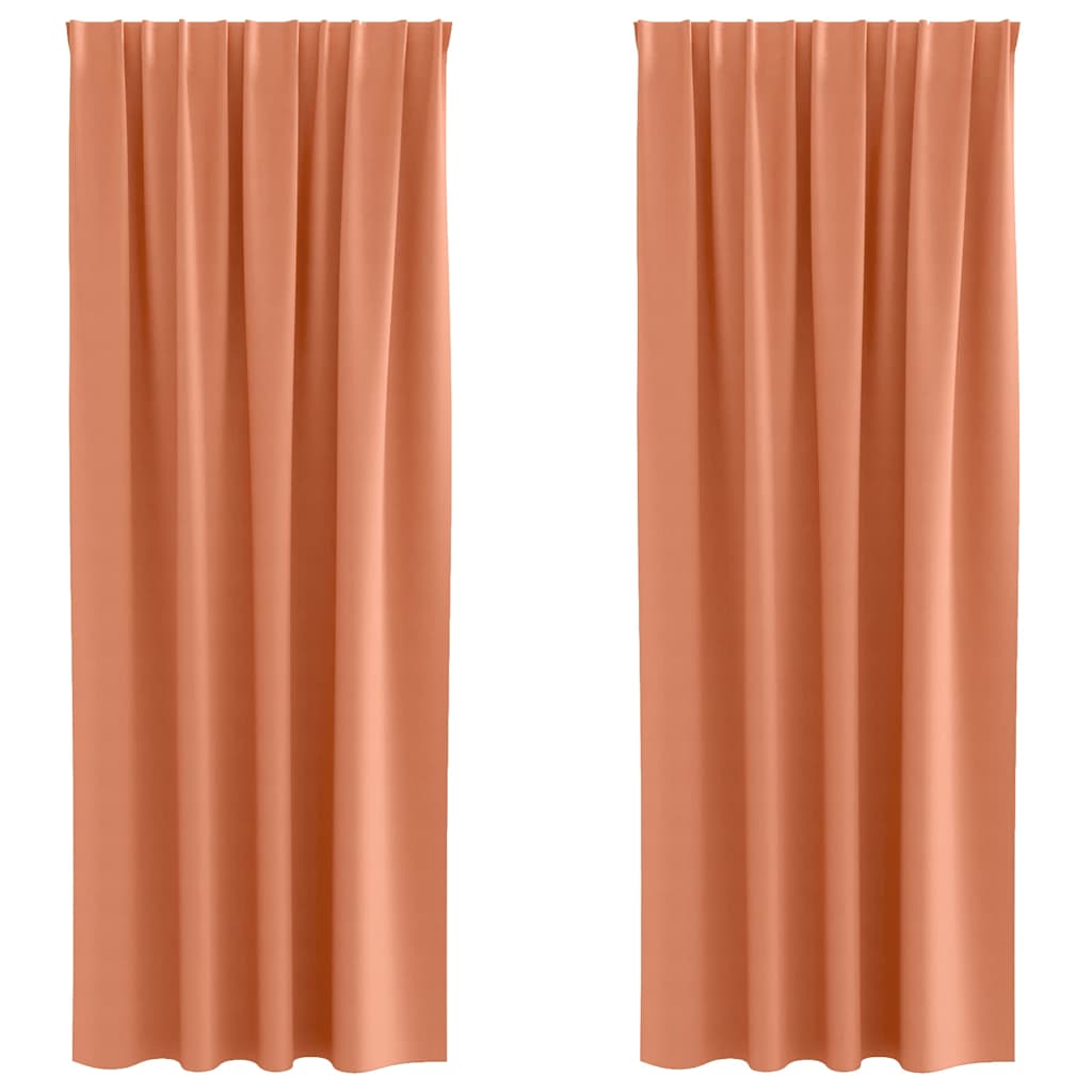 Vorhänge mit Vorhängen 2 pcs Terrakotta Polyester