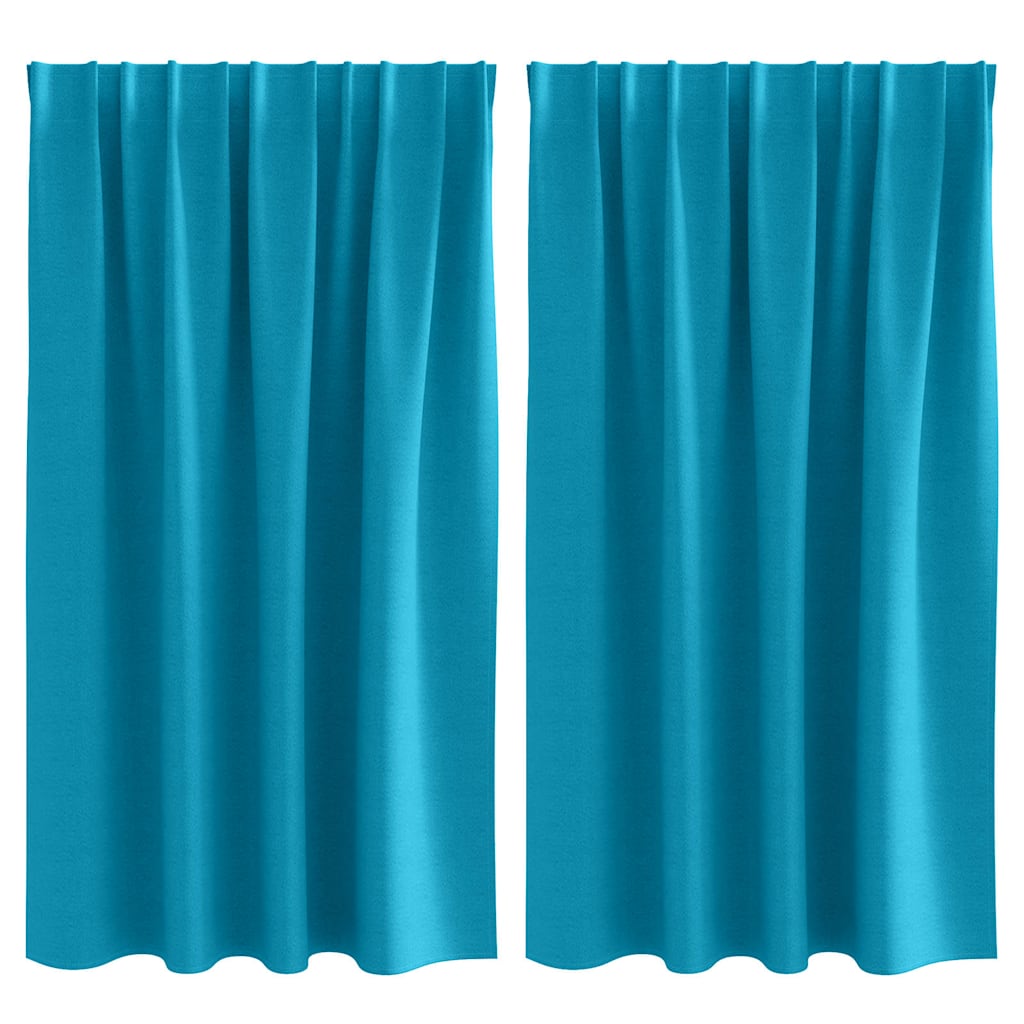 Vorhänge mit Vorhängen 2 pcs Türkis Polyester
