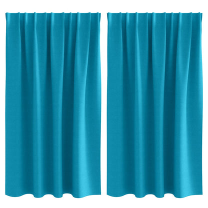 Vorhänge mit Vorhängen 2 pcs Türkis Polyester