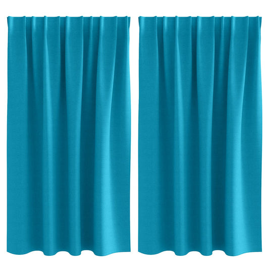 Vorhänge mit Vorhängen 2 pcs Türkis Polyester