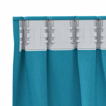 Vorhänge mit Vorhängen 2 pcs Türkis Polyester