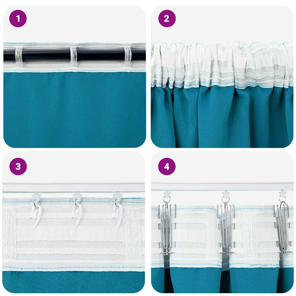 Vorhänge mit Vorhängen 2 pcs Türkis Polyester