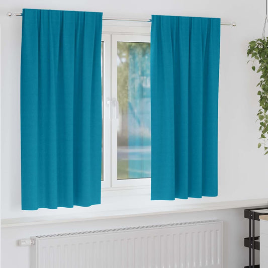 Vorhänge mit Vorhängen 2 pcs Türkis Polyester