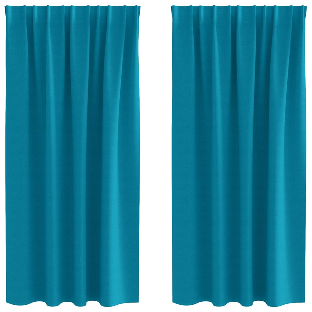 Vorhänge mit Vorhängen 2 pcs Türkis Polyester