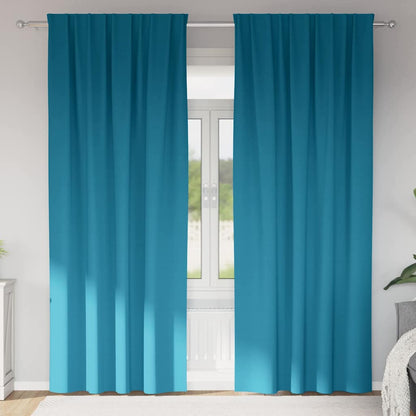 Vorhänge mit Vorhängen 2 pcs Türkis Polyester