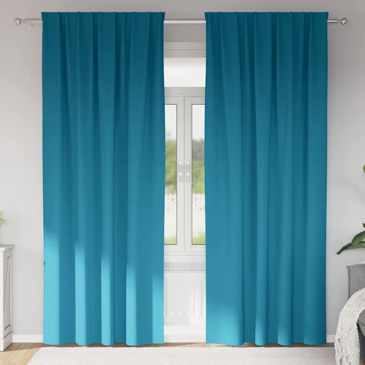 Vorhänge mit Vorhängen 2 pcs Türkis Polyester