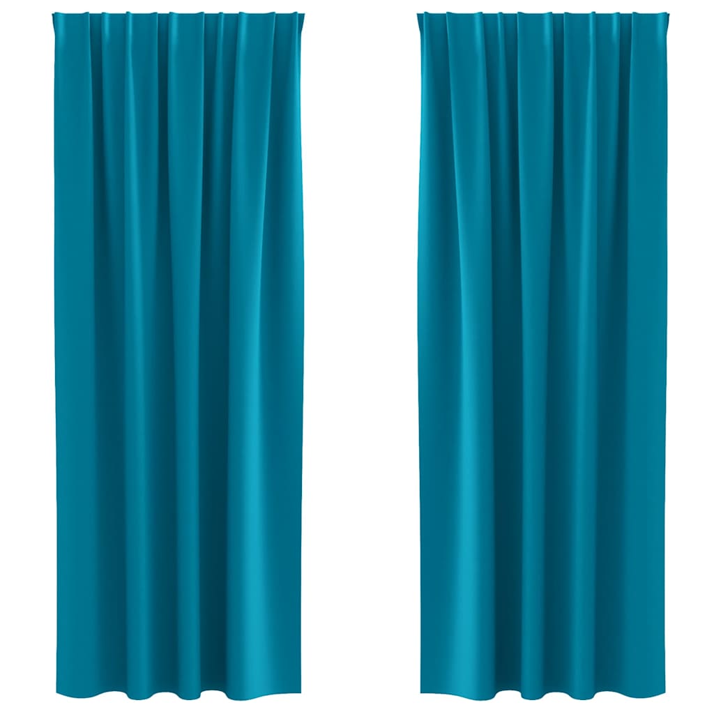 Vorhänge mit Vorhängen 2 pcs Türkis Polyester