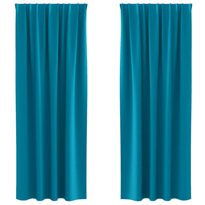 Vorhänge mit Vorhängen 2 pcs Türkis Polyester