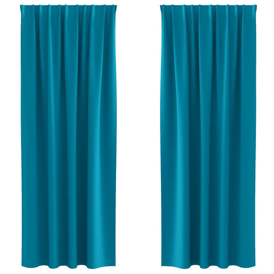 Vorhänge mit Vorhängen 2 pcs Türkis Polyester