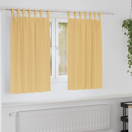Vorhänge mit Vorhängen 2 pcs Beige Polyester