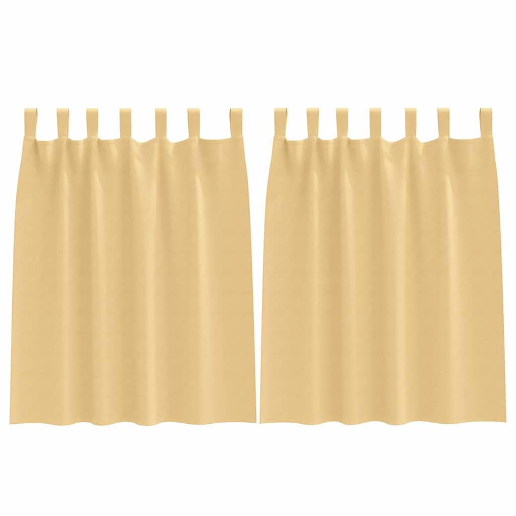 Vorhänge mit Vorhängen 2 pcs Beige Polyester