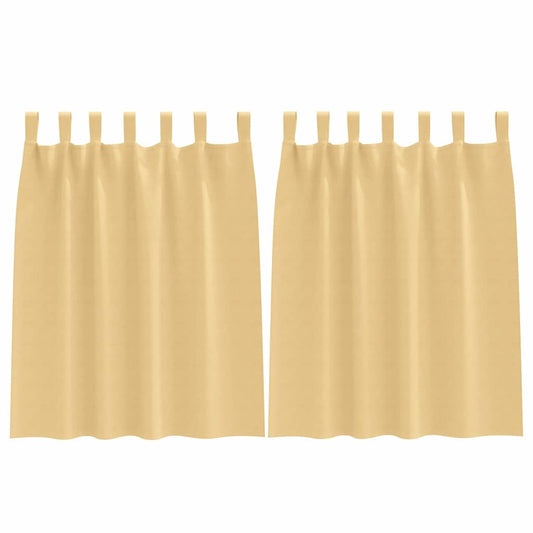 Vorhänge mit Vorhängen 2 pcs Beige Polyester