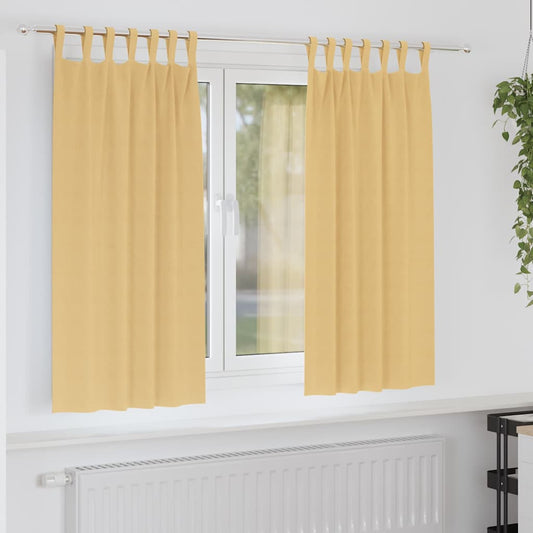 Vorhänge mit Vorhängen 2 pcs Beige Polyester