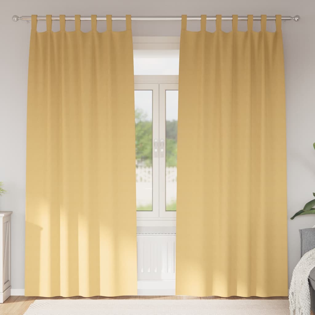 Vorhänge mit Vorhängen 2 pcs Beige Polyester
