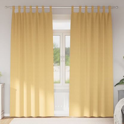 Vorhänge mit Vorhängen 2 pcs Beige Polyester