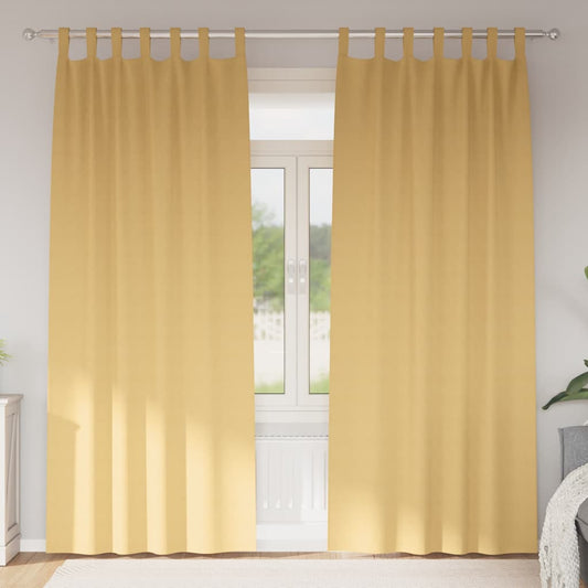 Vorhänge mit Vorhängen 2 pcs Beige Polyester