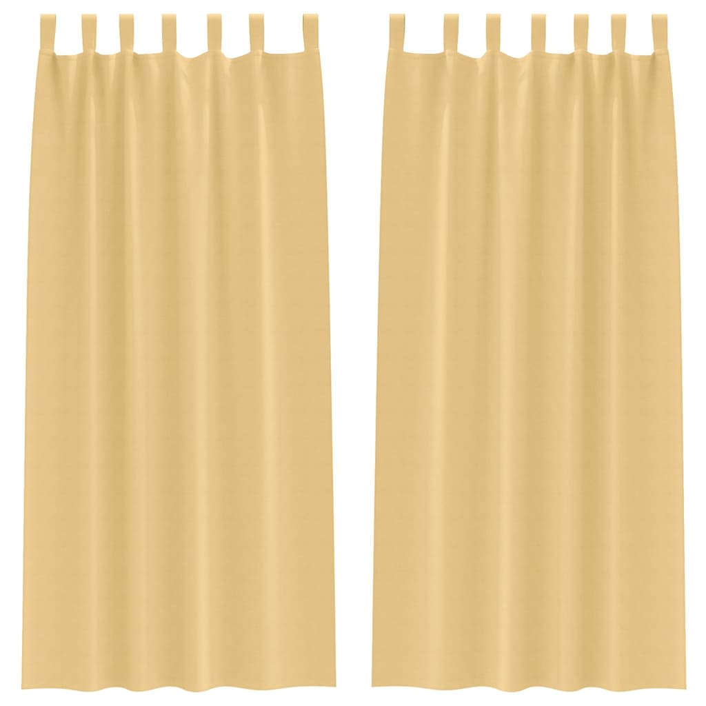 Vorhänge mit Vorhängen 2 pcs Beige Polyester