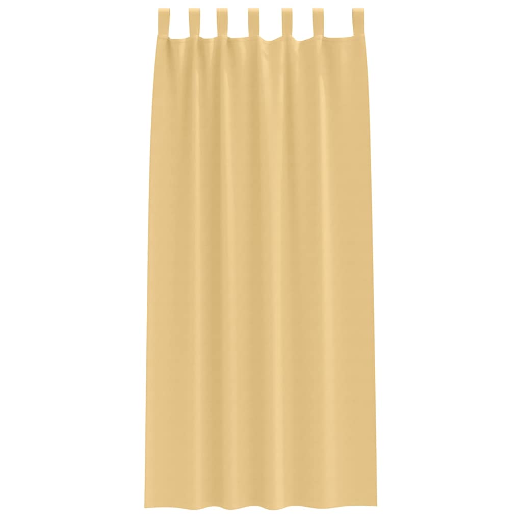 Vorhänge mit Vorhängen 2 pcs Beige Polyester