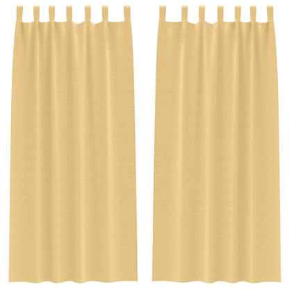 Vorhänge mit Vorhängen 2 pcs Beige Polyester