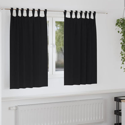 Vorhänge mit Vorhängen 2 pcs Schwarz Polyester