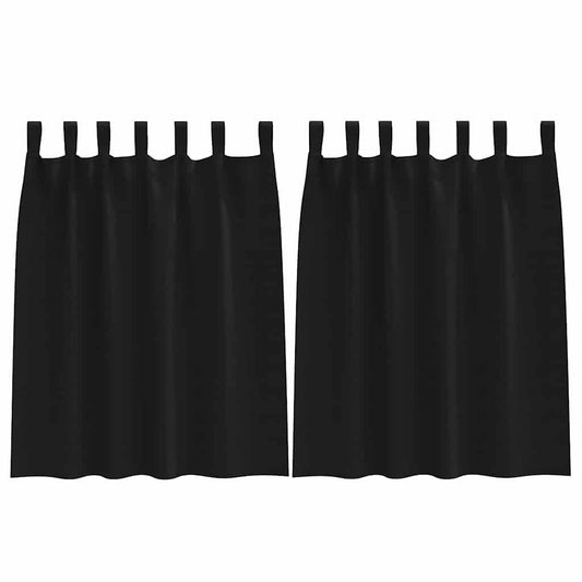 Vorhänge mit Vorhängen 2 pcs Schwarz Polyester