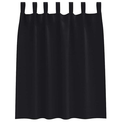 Vorhänge mit Vorhängen 2 pcs Schwarz Polyester