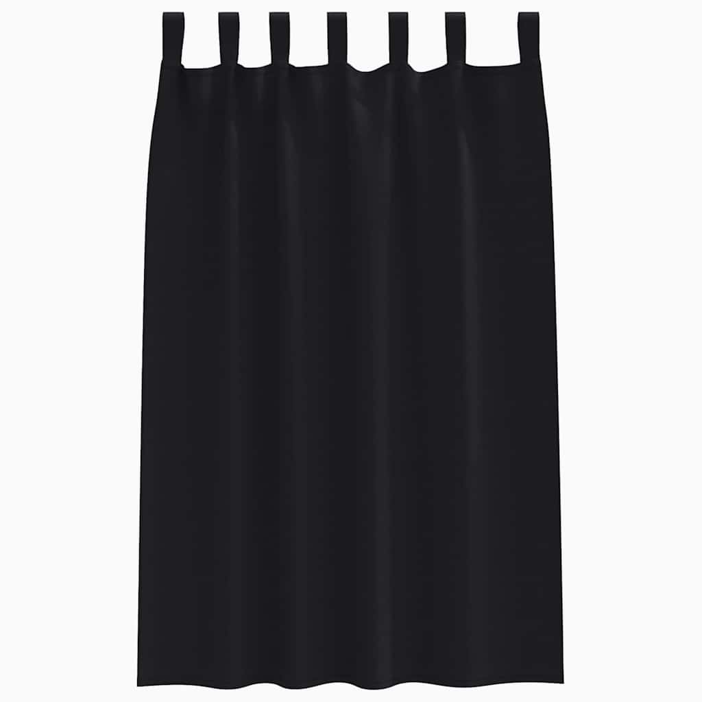Vorhänge mit Vorhängen 2 pcs Schwarz Polyester