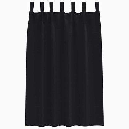 Vorhänge mit Vorhängen 2 pcs Schwarz Polyester