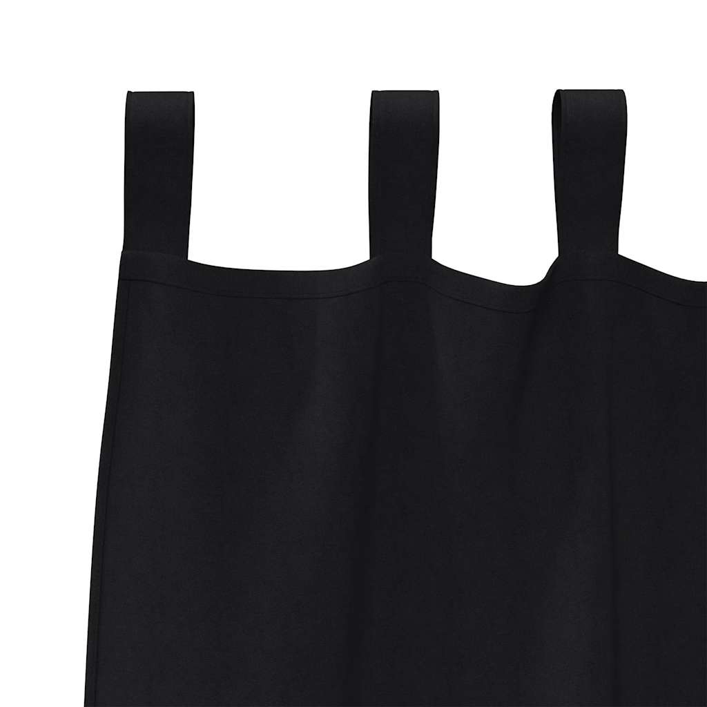 Vorhänge mit Vorhängen 2 pcs Schwarz Polyester