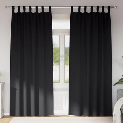 Vorhänge mit Vorhängen 2 pcs Schwarz Polyester