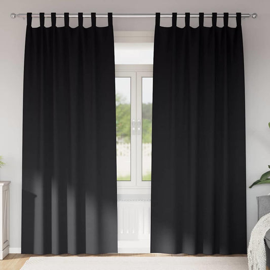 Vorhänge mit Vorhängen 2 pcs Schwarz Polyester