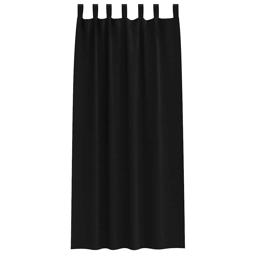 Vorhänge mit Vorhängen 2 pcs Schwarz Polyester