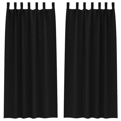 Vorhänge mit Vorhängen 2 pcs Schwarz Polyester
