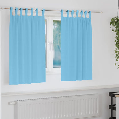 Vorhänge mit Vorhängen 2 pcs Hellblau Polyester