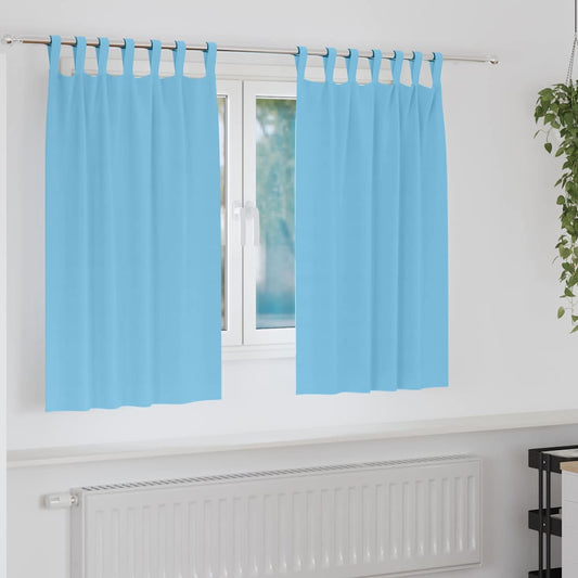 Vorhänge mit Vorhängen 2 pcs Hellblau Polyester