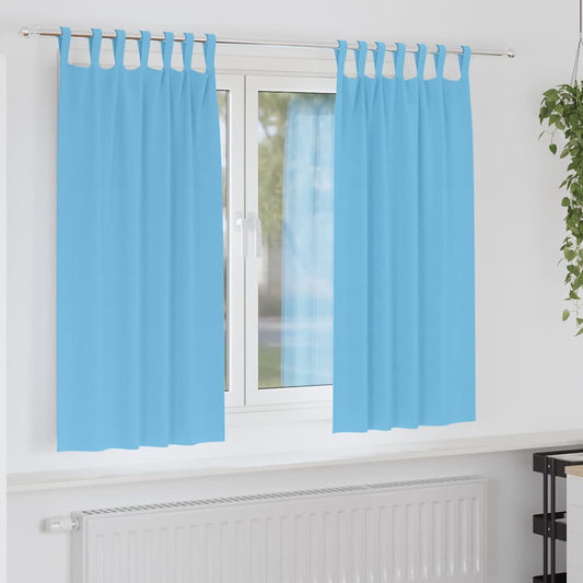 Vorhänge mit Vorhängen 2 pcs Hellblau Polyester