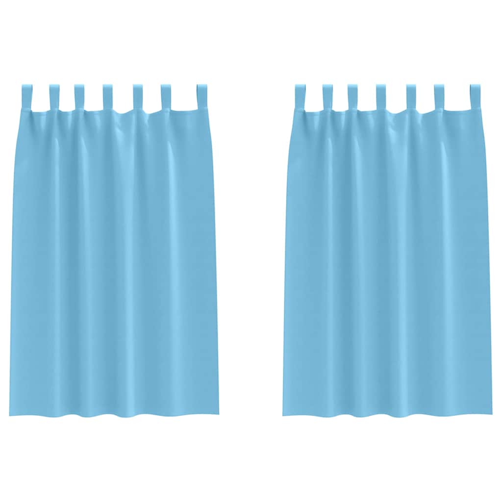 Vorhänge mit Vorhängen 2 pcs Hellblau Polyester