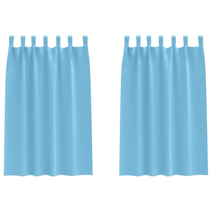 Vorhänge mit Vorhängen 2 pcs Hellblau Polyester