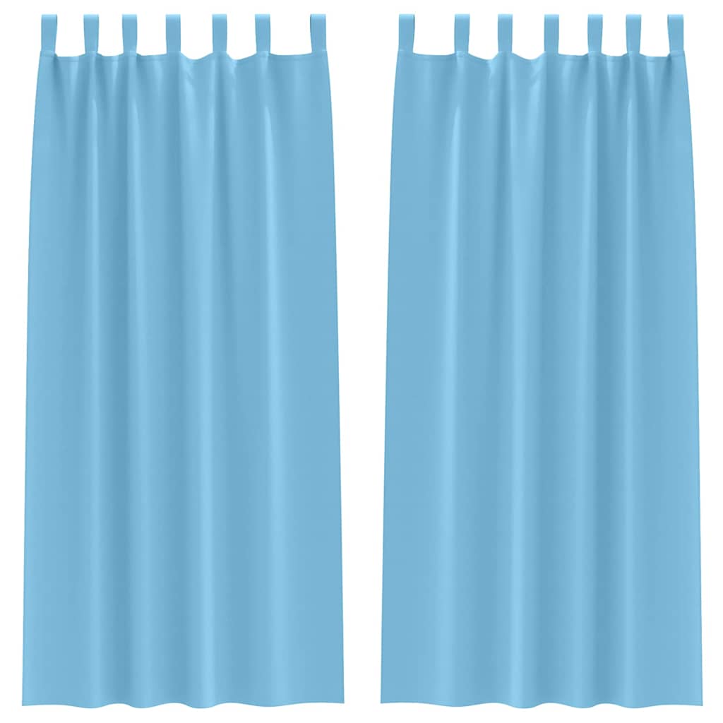 Vorhänge mit Vorhängen 2 pcs Hellblau Polyester