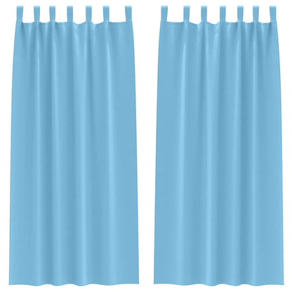 Vorhänge mit Vorhängen 2 pcs Hellblau Polyester