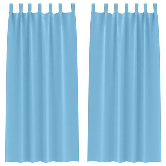 Vorhänge mit Vorhängen 2 pcs Hellblau Polyester