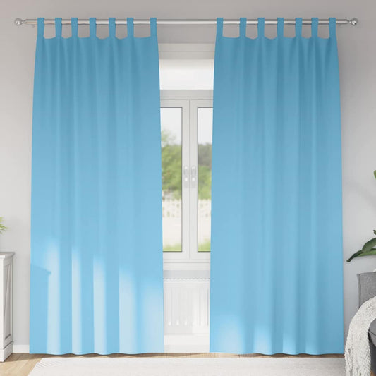 Vorhänge mit Vorhängen 2 pcs Hellblau Polyester