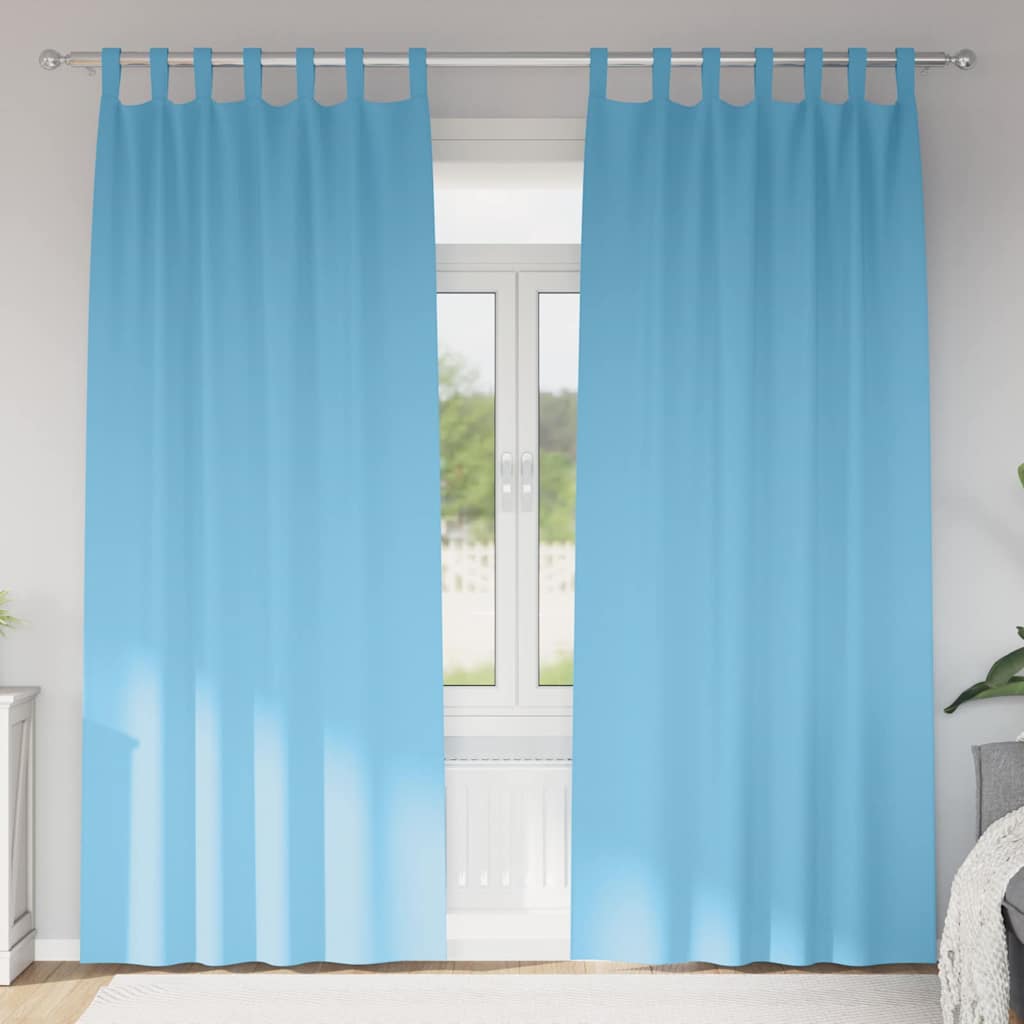 Vorhänge mit Vorhängen 2 pcs Hellblau Polyester