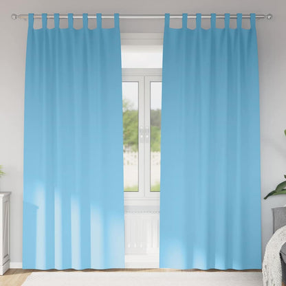 Vorhänge mit Vorhängen 2 pcs Hellblau Polyester