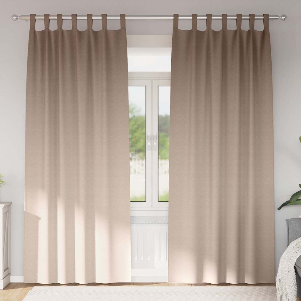 Vorhänge mit Vorhängen 2 pcs Taupe Polyester