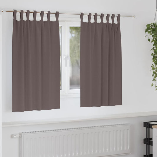 Vorhänge mit Vorhängen 2 pcs Dunkelbraun Polyester